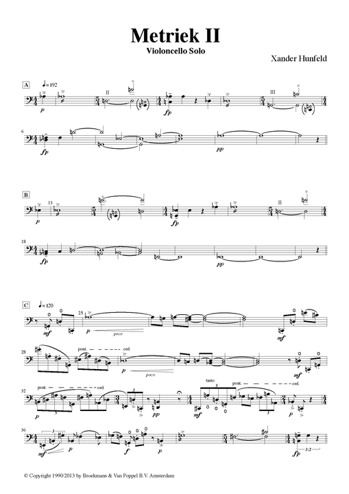 Xander Hunfeld - partituur Metric II